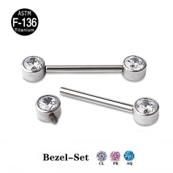 Straight barbell double gems TB-0129