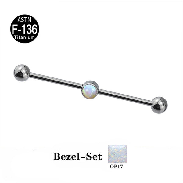 Straight barbell Industrial opal TB-0128